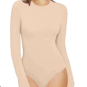 💞 BNWT Babaton Beige Long Sleeve Bodysuit. And a almost new burgundy/red